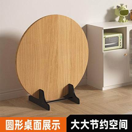 落地式圆形桌面钢化玻璃展示架放置底座支架圆桌旋转盘餐桌收纳架