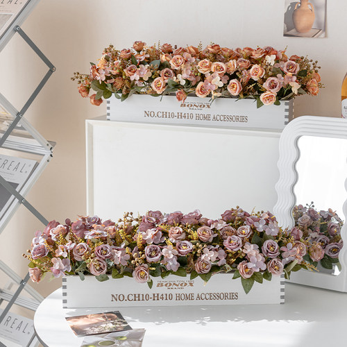 50cm实木栅栏仿真花摆设花艺