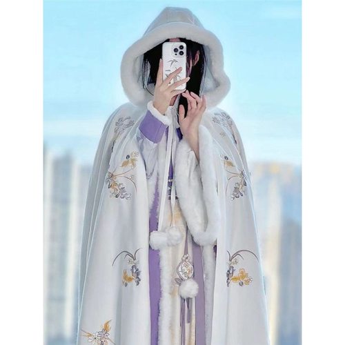 冬季加厚保暖明制斗篷汉服