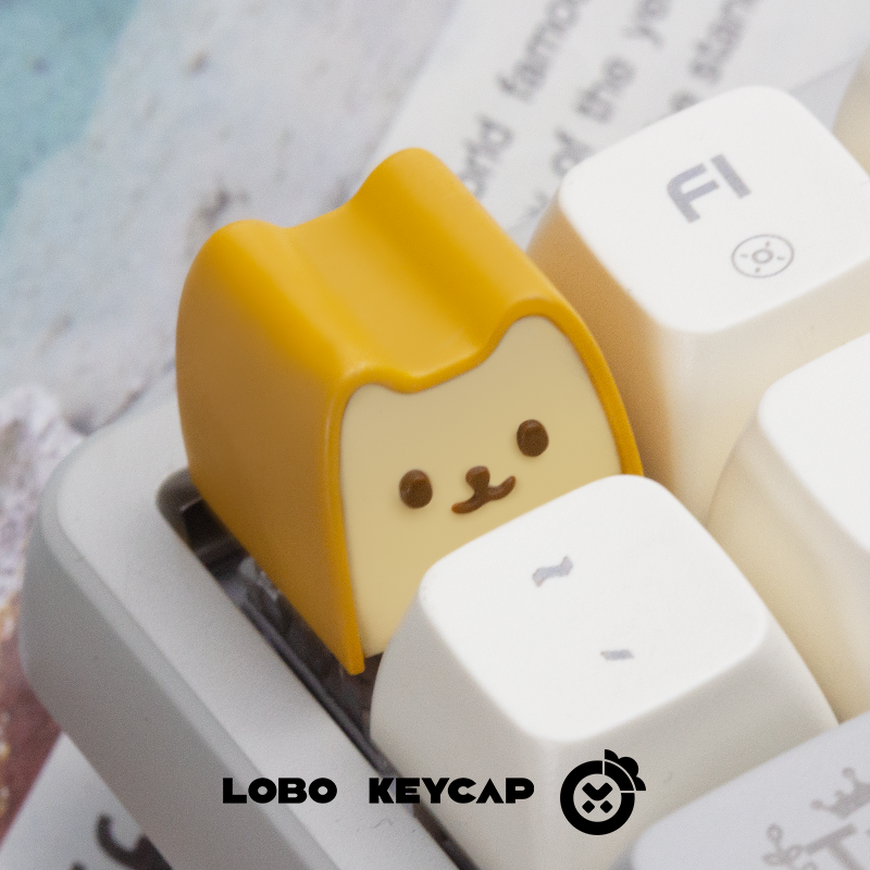 LOBO原创设计~面包小狗可爱萌系治愈树脂艺术键帽