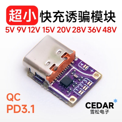 PD取电诱骗器负载申请高电压TYPEC插头连接器QC协议快充头笔记本