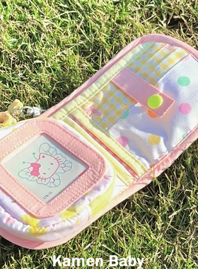 韩国ins风可爱多巴胺零钱包女迷你布艺卡包多层收纳包搭扣小钱包