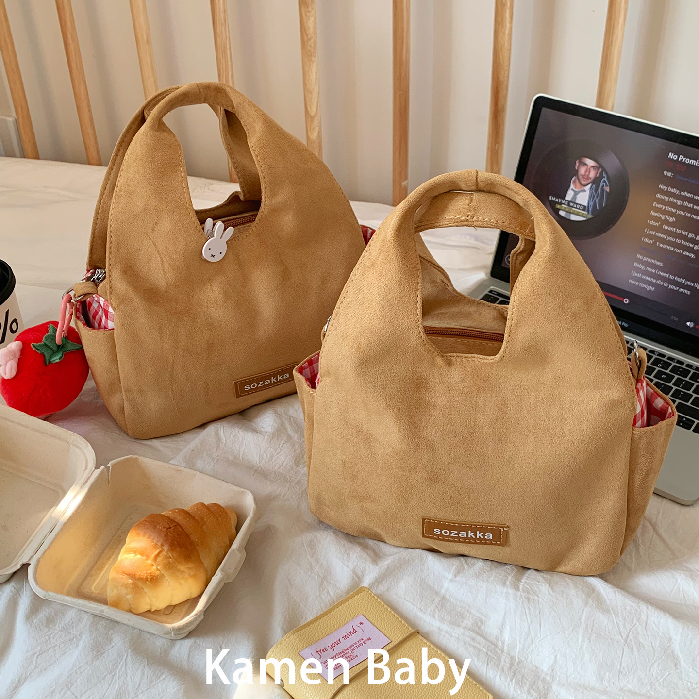 复古麂皮棕色包包女2025新款上班通知杂物小拎包托特包秋冬手提包