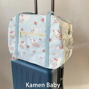 卡通可爱短途旅行包大容量女出差轻便行李袋行李箱附加包结实耐用