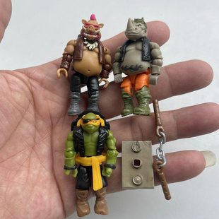 正版散货 忍者人偶神龟 牛头野猪 新版可动关节公仔拼装积木摆件