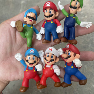 正版散货 超级玛丽马里奥路易耀西蘑菇人 关节可动公仔手办玩具