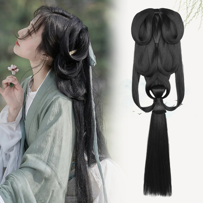 素皙一体式魏晋风战国袍发髻