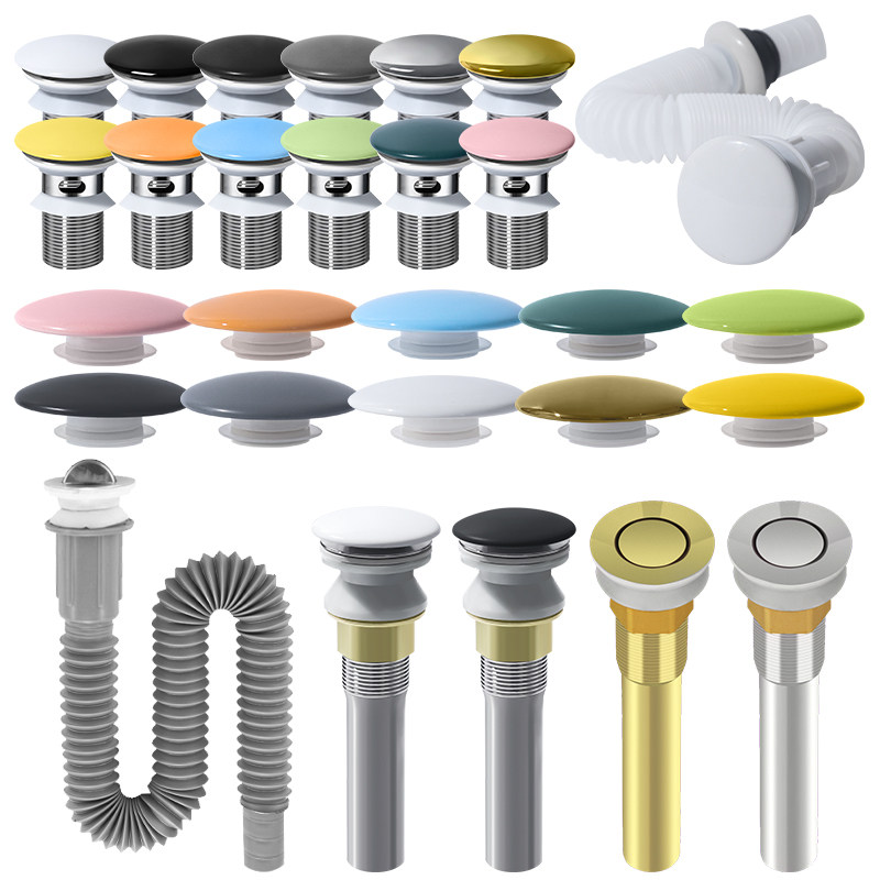 一体分体翻板弹跳式陶瓷盖下水器面盆洗手盆下水管排水漏水塞软管