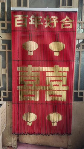 新款纯手工门帘玄关隔断珠帘挂帘复古屏风卫生间厕所卧室帘成品