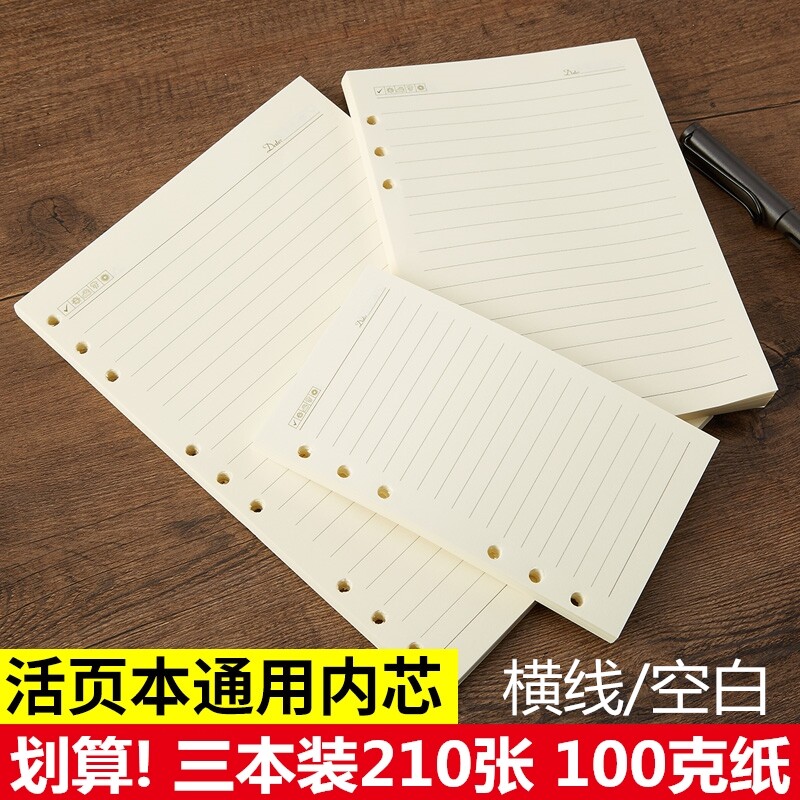 通用活页笔记本替芯6孔A5
