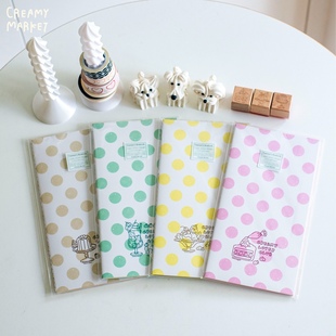 CreamyMarket一朵奶油原创波点奶油女孩TN本彩页手账旅行本