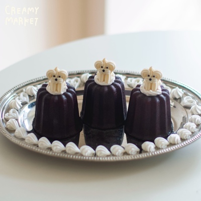 CreamyMarket一朵奶油原创奶油可丽露小狗玩偶桌面摆件小众礼物