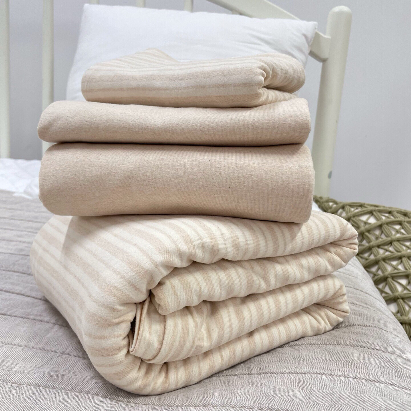 【不染天然彩棉三件套1.5米床100%棉150*200被套学生儿童床笠