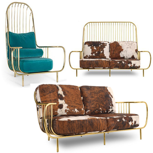 葡萄牙贝萨设计Liberty Armchair后现代轻奢鸟笼椅别墅高档沙发椅