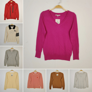 古着复古设计感日系女软妹外单长袖套头春秋学院精纺针织羊毛毛衣