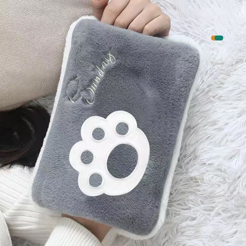 2025新款可插手充电热水袋国标防爆暖水袋毛绒脚可爱手宝女生敷肚