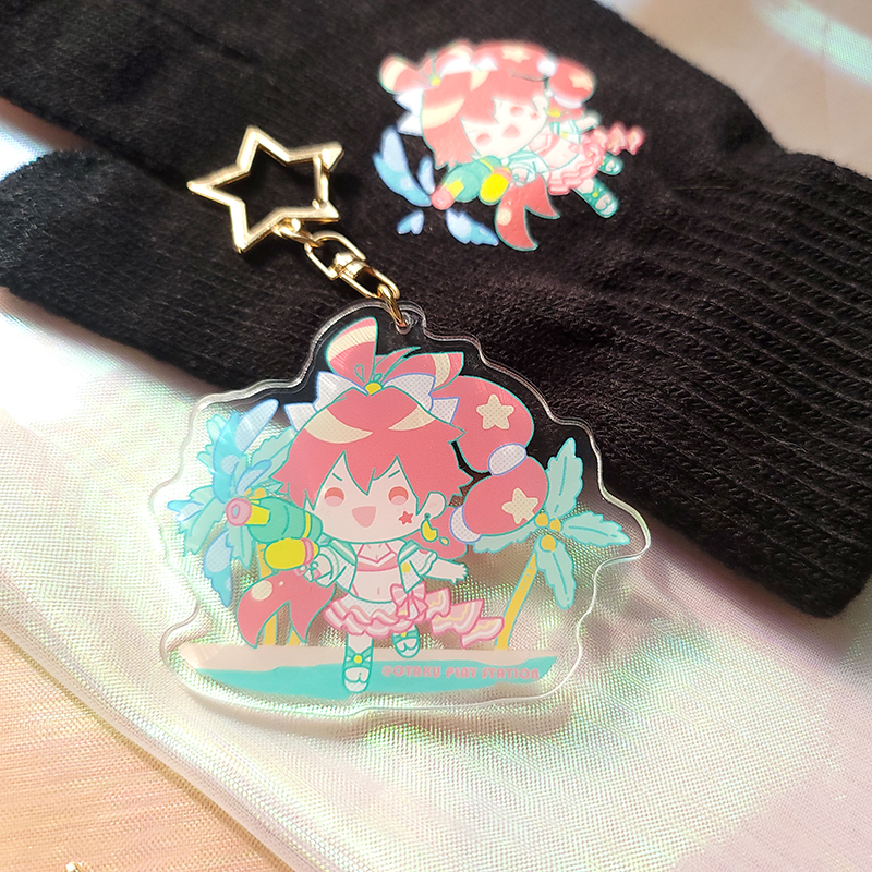 宅漫游maimai乙姬亚克力钥匙扣挂件舞萌周边原创图案二次元饰品萌