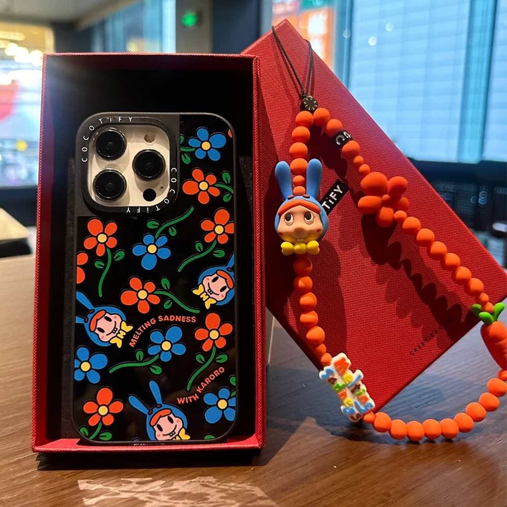 C家Melting Sadness花花世界兔子适用iphone15promax17手机壳16pro苹果13艺术家插画14/12保护套11镜面