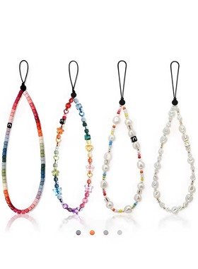 C家ins风明星同款爱心星星彩虹银白珍珠手机链串珠链挂绳短款女