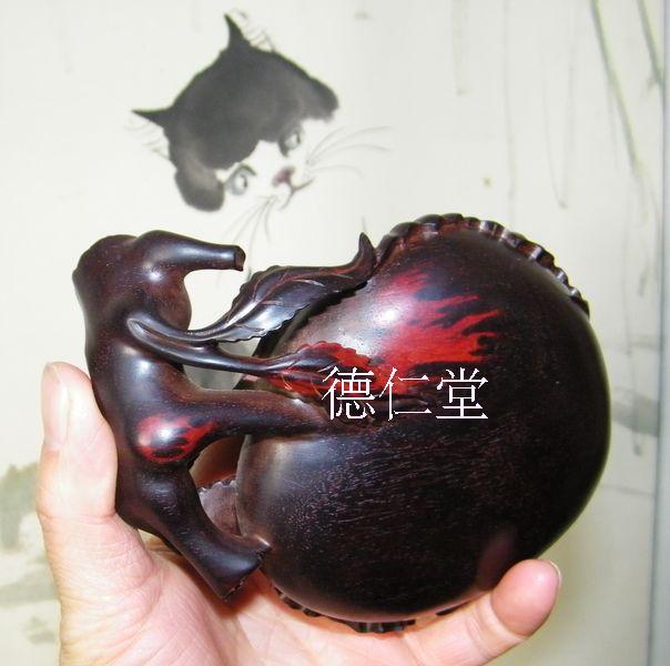 印度小叶紫檀老料水盂笔洗文房摆件案头摆件纯手工雕刻高档礼品