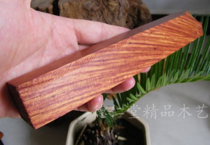 海南黄花梨降香黄檀原料虎皮纹黄金底块方子镇尺印章佛珠手串A