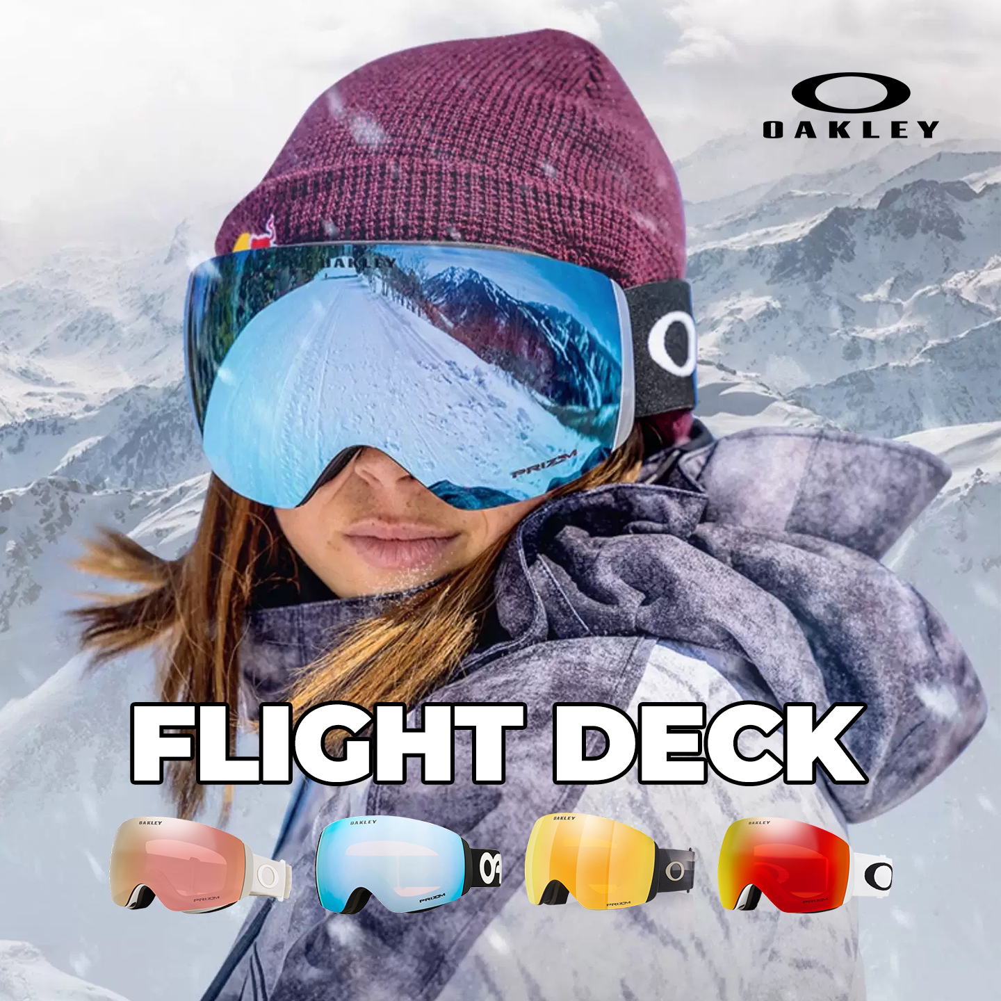 肆加贰雪具库2627款OAKLEY/欧克利滑雪眼镜Flight Deck系列球面镜