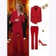 红色纯羊毛西装 显瘦商务大牌套装 套装 修身 裤 高级定制凯特王妃同款