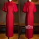 高级定制婚礼新娘红色重磅真丝改良旗袍连衣裙女修身 显瘦优雅时尚
