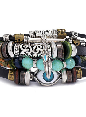 民族风个性手环可调节多层眼睛款