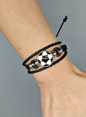 网红足球手链欧美运动风流行简约串珠球迷友谊联赛纪念美拉德手环