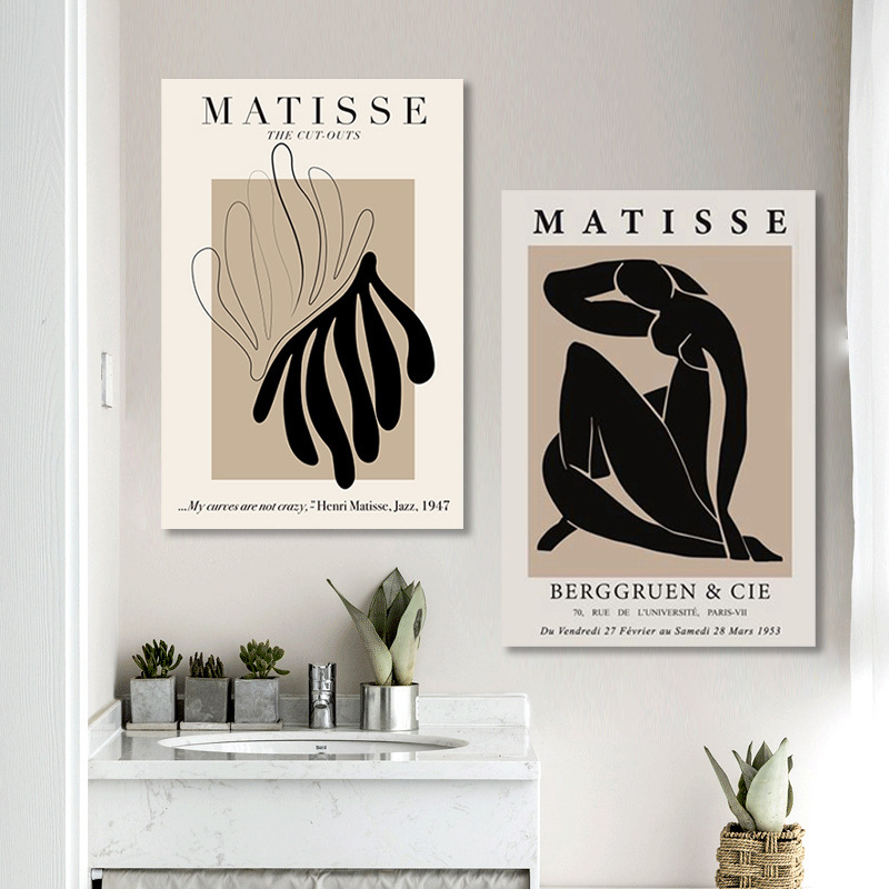 时尚新款无框装饰画客厅北欧艺术装饰挂画复古海报帆布画ins风外