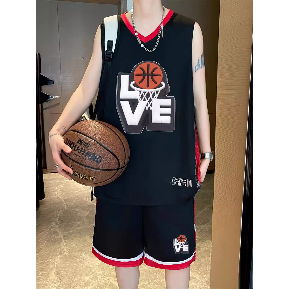 今年潮牌青少年夏季新款速干背心套装15岁初高中学生冰丝16男装运