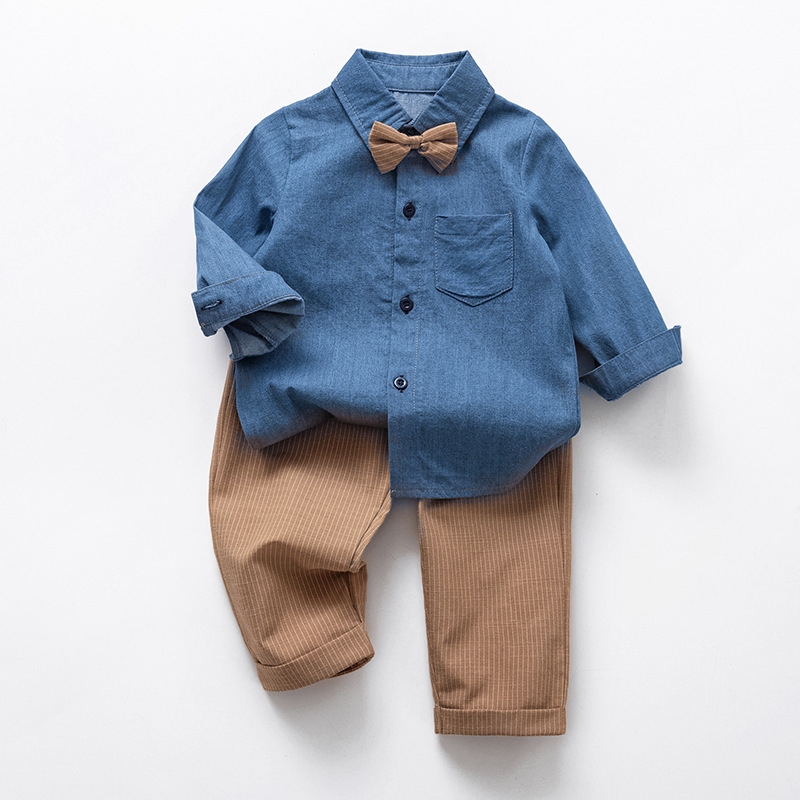 今年新品男童套装秋季长袖儿童衣服一周岁绅士礼服春秋衬衫男宝宝