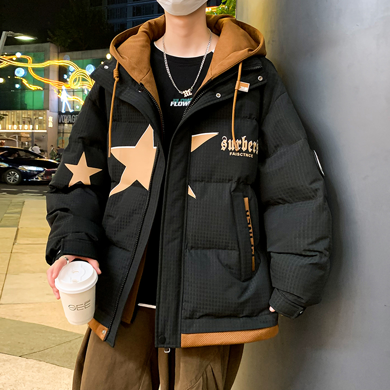 大牌高端青少年季男孩帅气棉袄岁初中学生大童羽绒棉服外套