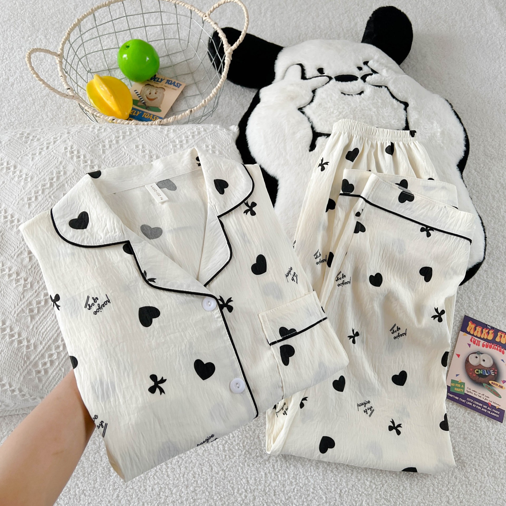 撤柜可外穿睡衣女新款款长袖长裤女士可爱薄款宽松套装家居服