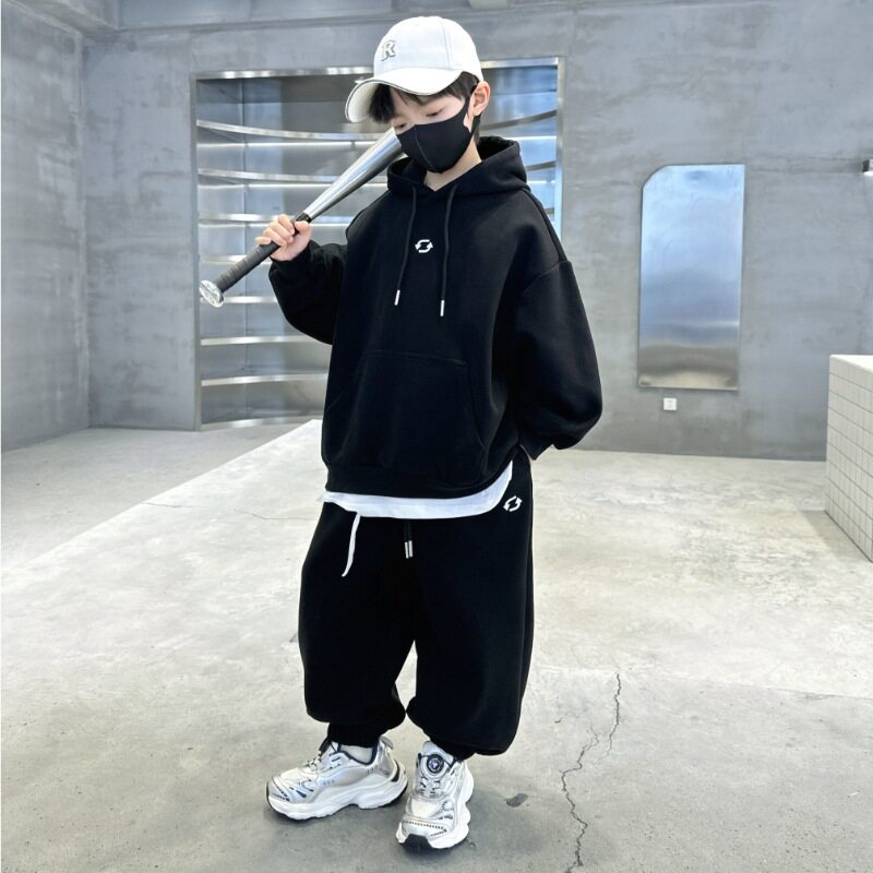 进口男童套装款季新款痞帅大儿童装卫衣潮帅气时髦两件套