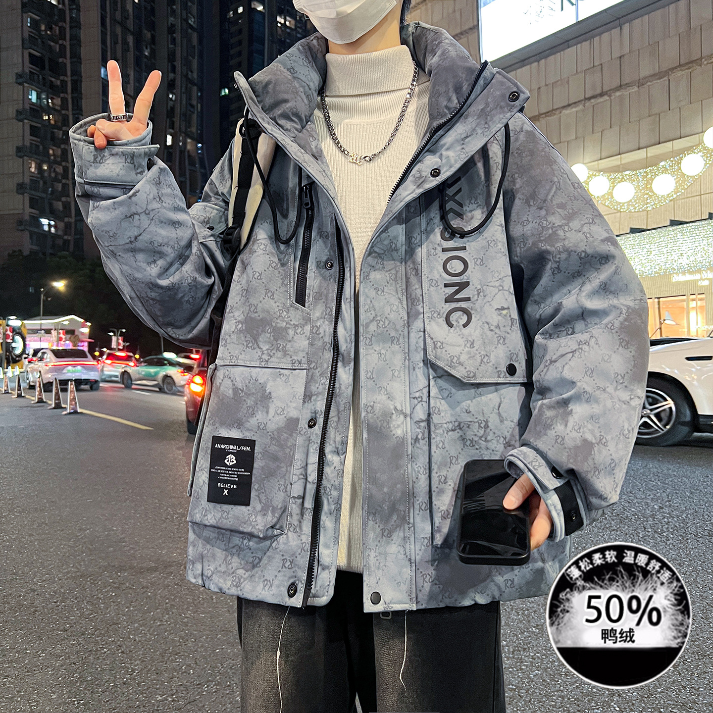 大牌高端季青少年羽绒服男孩初中高中学生潮流帅气装大童加厚保暖