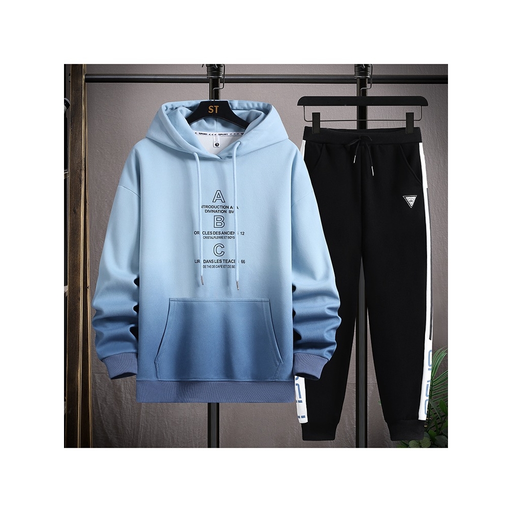 大牌高端青少年休闲运动套装男初高中学生男童连帽卫衣两件套潮