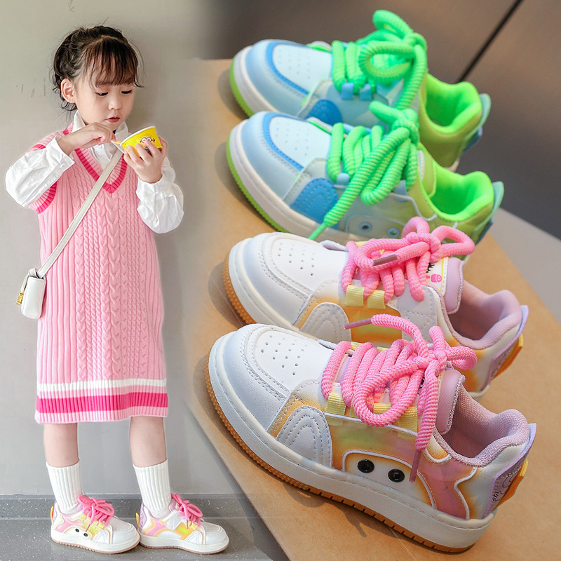 流行新款女童板鞋新款韩版儿童休闲鞋透气中大童-岁女孩运动鞋