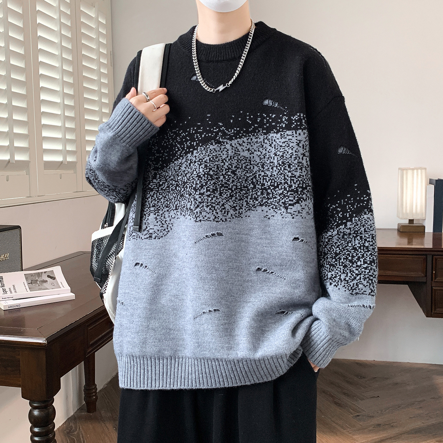 明星同款加厚毛衣男初中高中学生打底针织衫青少年大童内搭保暖上