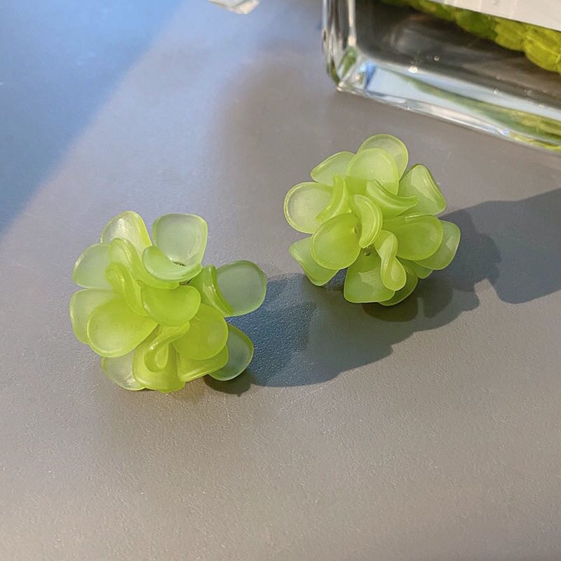 撤柜夏日小清新立体花朵简约耳环超仙甜美气质耳钉网红同款街拍潮