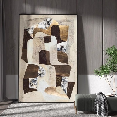 时尚新款大理石纹理高级客厅装饰画大尺寸落地画酒店装饰挂画走廊