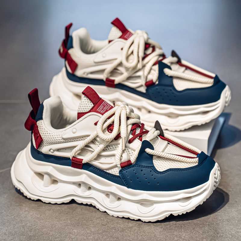 欧洲站男鞋新款男士韩式百搭高级感户外休闲运动耐磨厚底老爹鞋