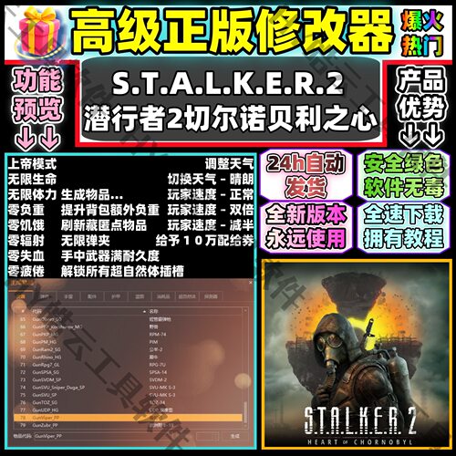 潜行者2:切尔诺贝利之心高端正版修改器Steam自动发货w11系统别买