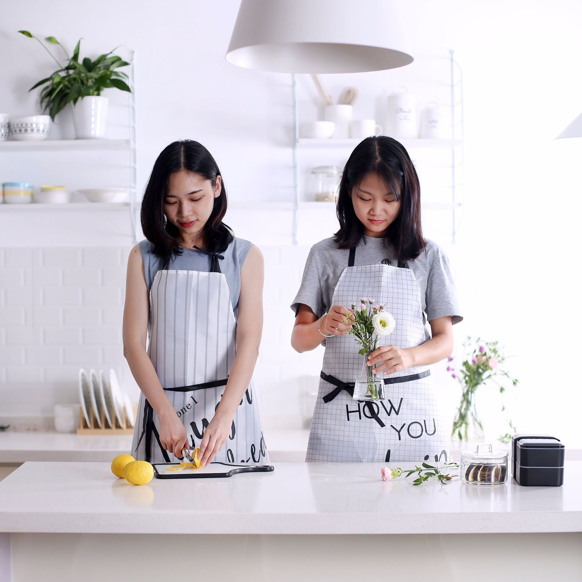 37度原创  北欧文艺小清新防水防油污围裙 牛津布围裙 创意厨房