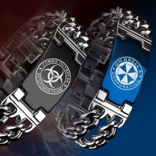 生化危机安布雷拉Resident Evil钛钢链潮男手链手环游戏周边刻字