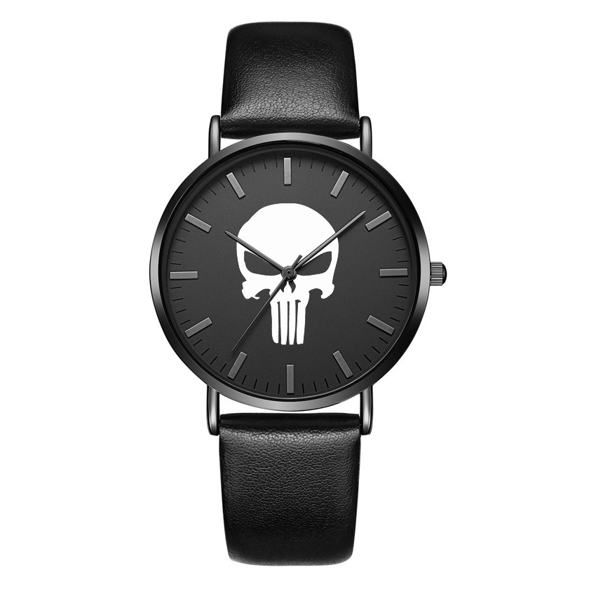 punisher惩罚者周边骷髅头手表腕表 个性韩版男士防水石英手表