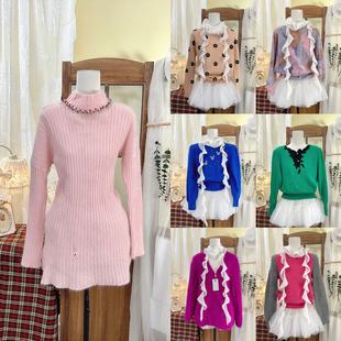 古着复古vintage日制文艺y2k多巴胺奈奈风甜美可爱兔毛羊毛毛衣5