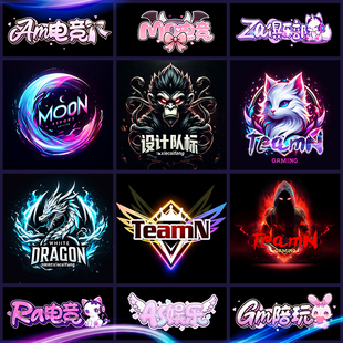 卡通logo头像dj艺名logo设计陪玩电竞俱乐部直播间手写字体设计