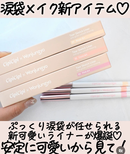 现货日本CipiCipi x Wonjungyo联名限定卧蚕笔03 小猴子詹詹推荐